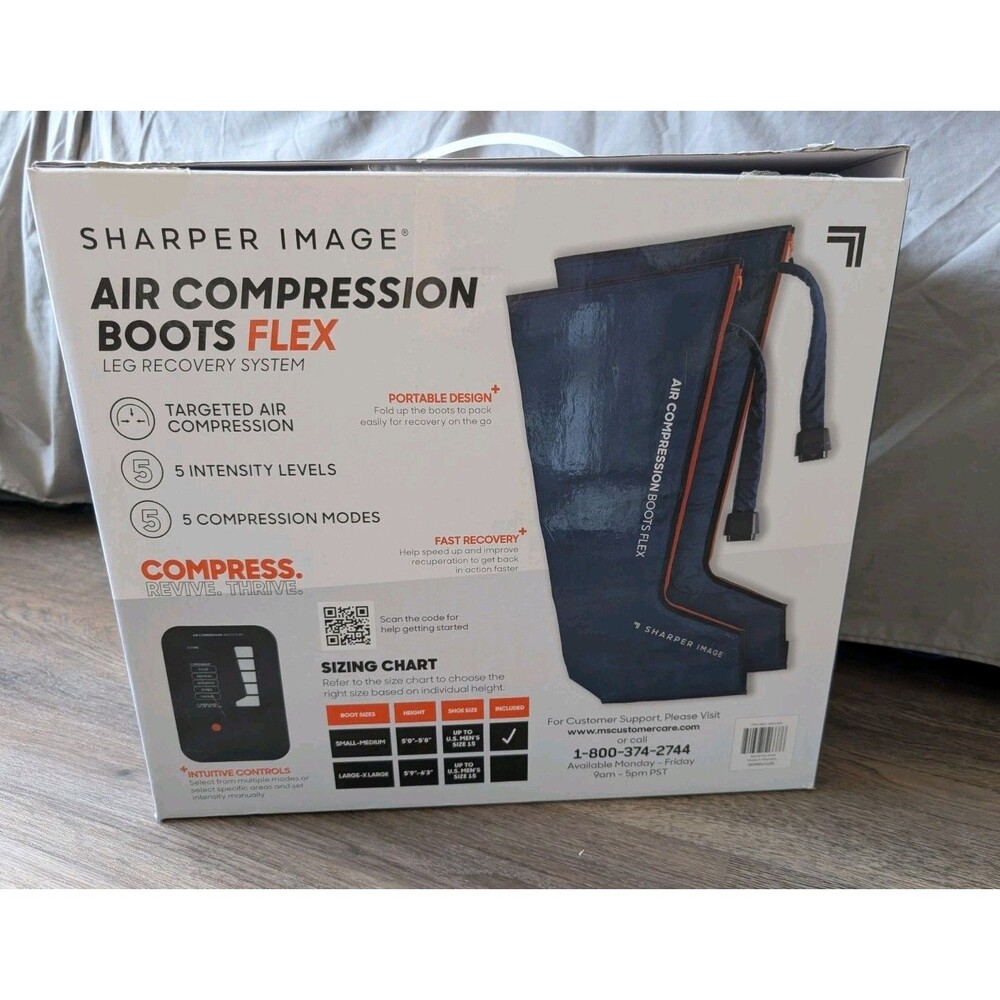 Sharper Image Air Compression Boots Flex Leg Recovery System Small/Medium (Blue)